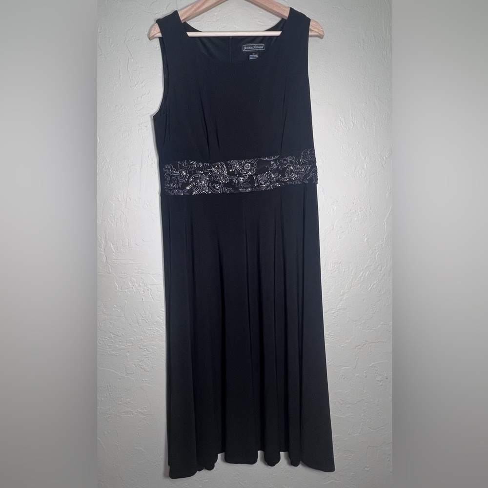 JESSICA HOWARD BLACK ELEGANT SLEEVELESS DRESS SIZE 14